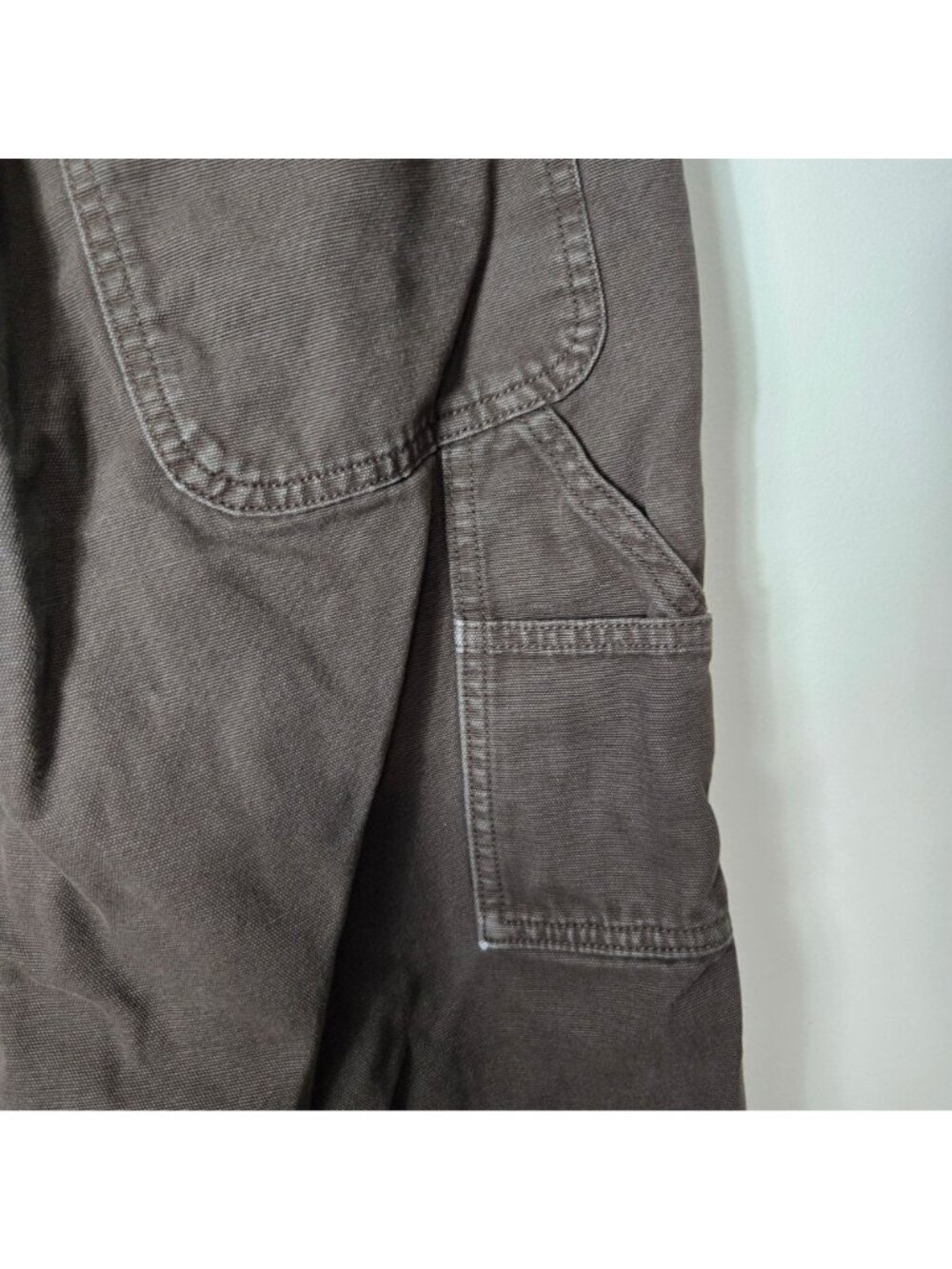 GAP Size 4 Petite High Rise Double-Knee Carpenter Pants Wide Leg Fit Brown - Picture 4 of 16